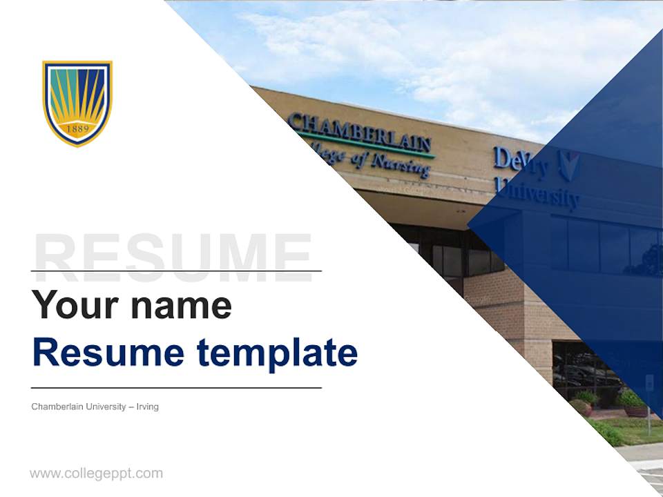 Chamberlain University – Irving Resume PPT Template4:3 ratio PPT effect preview image5