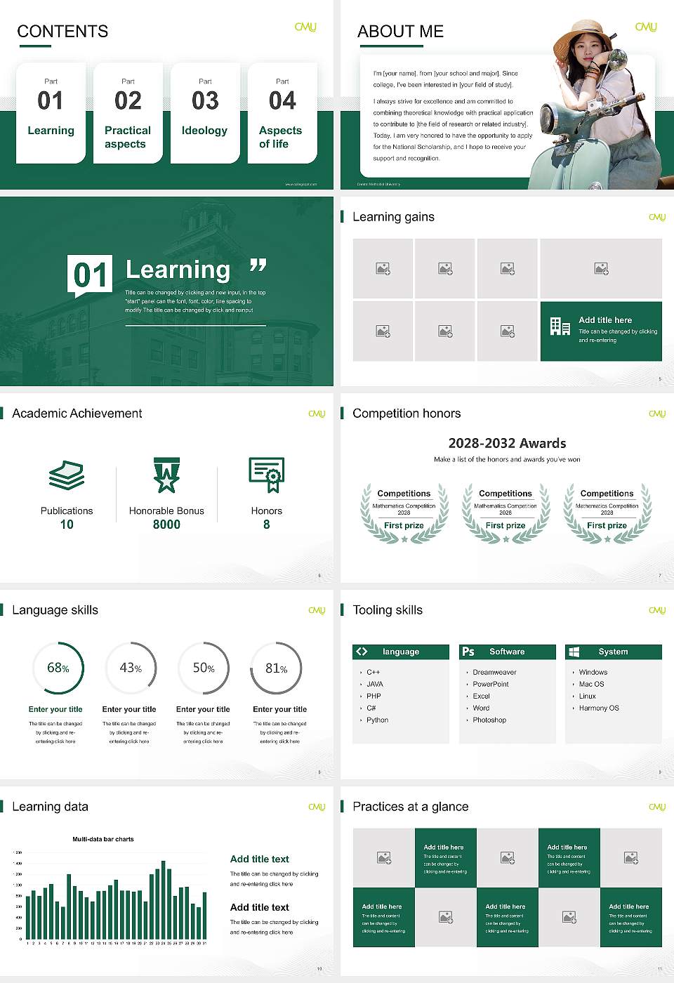 Central Methodist University National Scholarship Defense PPT Template16:9 ratio PPT effect preview image2