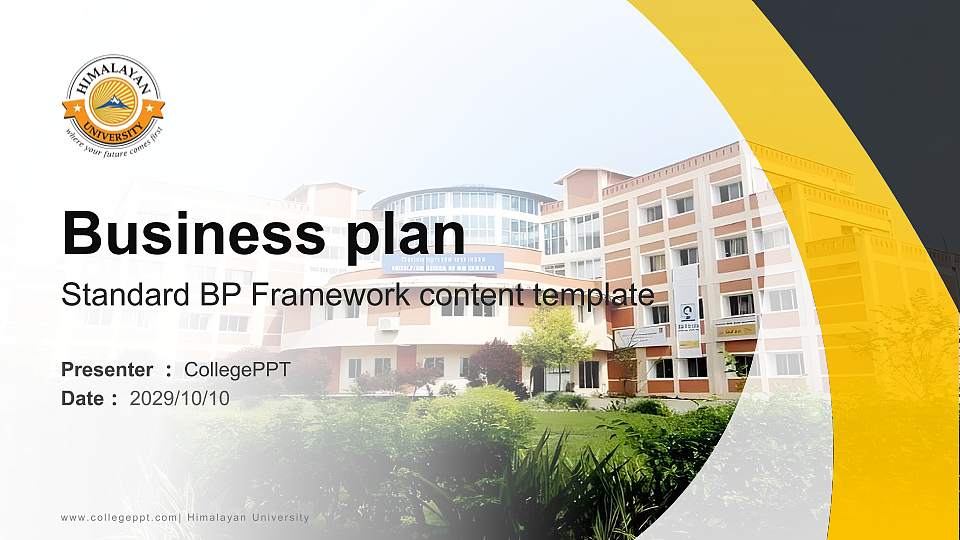 Himalayan University Competition/Entrepreneurship Contest PPT Template16:9 ratio PPT effect preview image