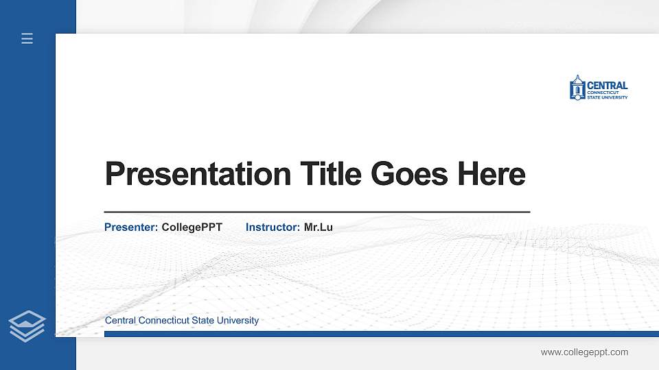 Central Connecticut State University Thesis Proposal/Graduation Defense PPT Template16:9 ratio PPT effect preview image
