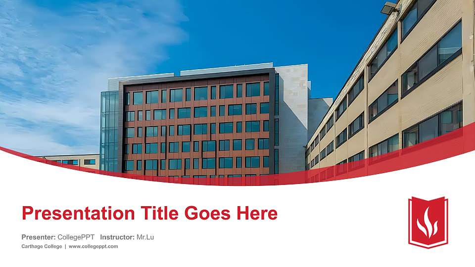 Carthage College Course/Courseware Creation PPT Template16:9 ratio PPT effect preview image