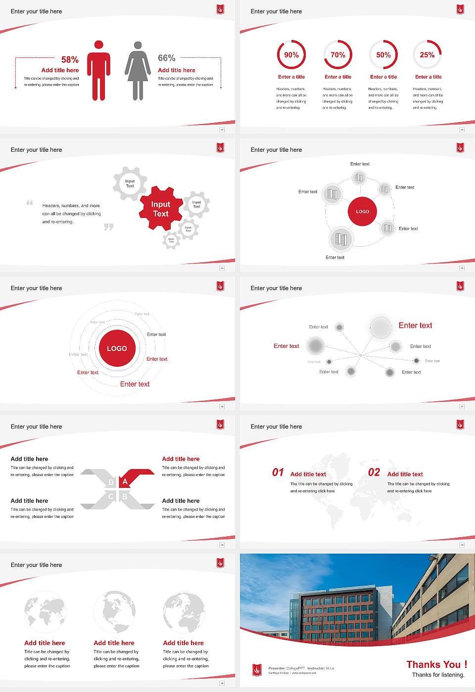 Carthage College Course/Courseware Creation PPT Template16:9 ratio PPT effect preview image4