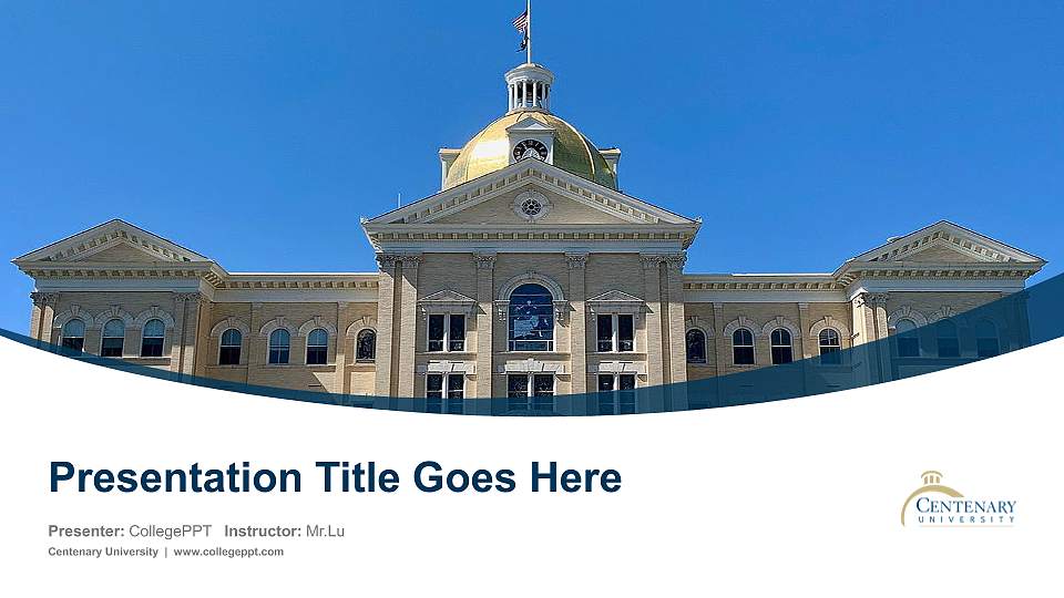 Centenary University Course/Courseware Creation PPT Template16:9 ratio PPT effect preview image