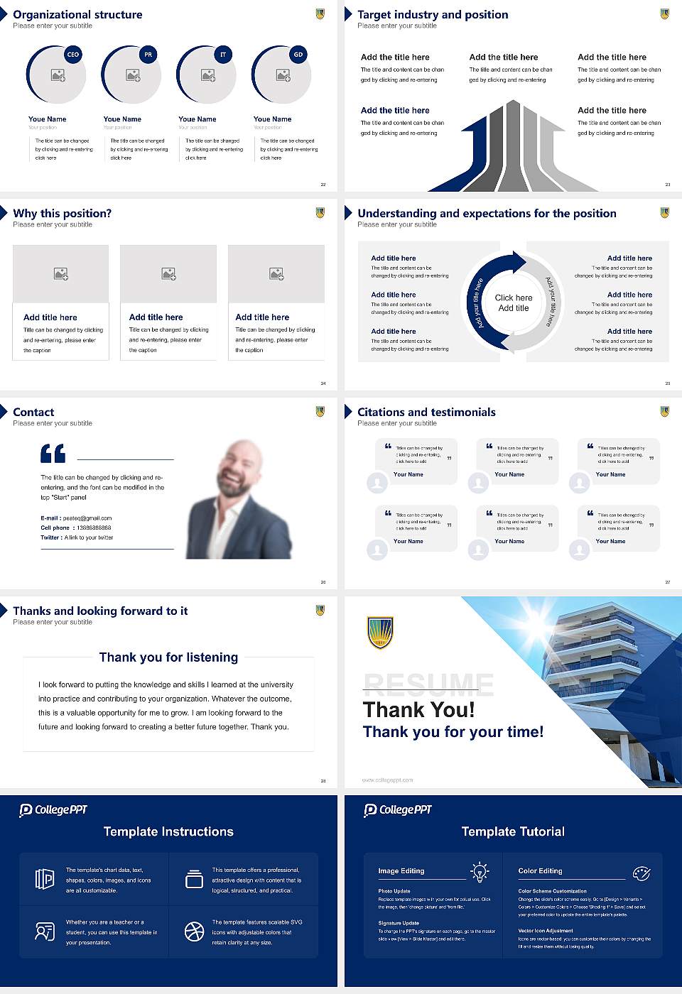Chamberlain University-Louisiana Resume PPT Template16:9 ratio PPT effect preview image4