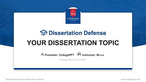 Catawba College Graduation Thesis Defense PPT Template