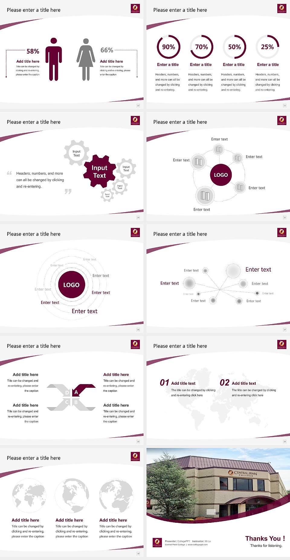 Central Penn College Course/Courseware Creation PPT Template4:3 ratio PPT effect preview image4
