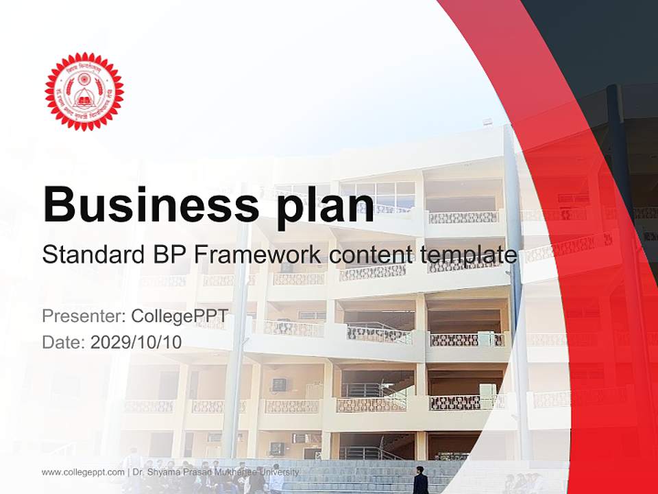 Dr. Shyama Prasad Mukherjee University Competition/Entrepreneurship Contest PPT Template4:3 ratio PPT effect preview image9