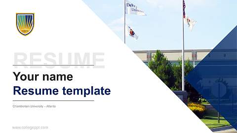 Chamberlain University – Atlanta Resume PPT Template