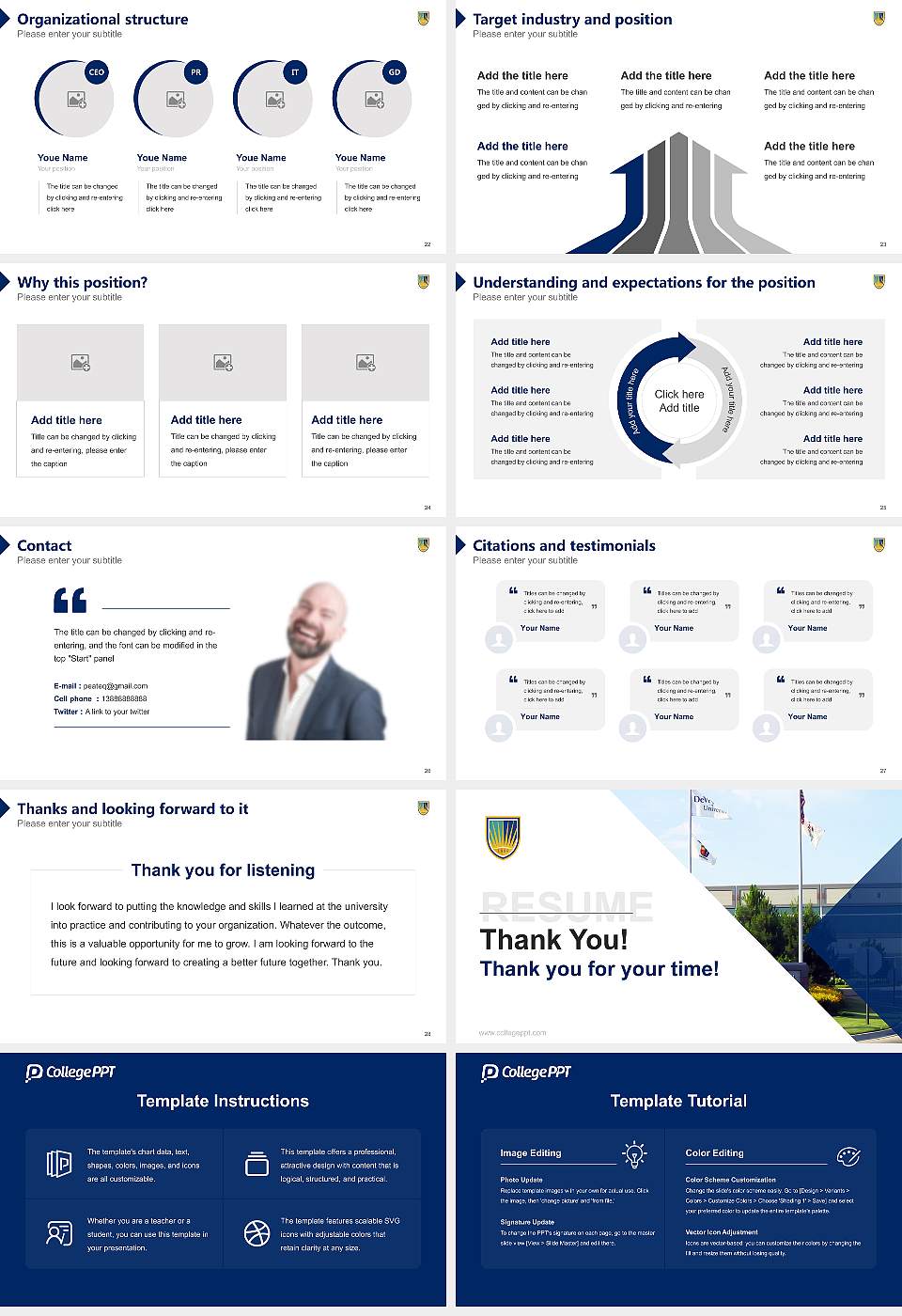 Chamberlain University – Atlanta Resume PPT Template16:9 ratio PPT effect preview image4