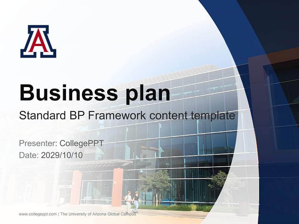 The University of Arizona Global Campus Competition/Entrepreneurship Contest PPT Template4:3 ratio PPT effect preview image9