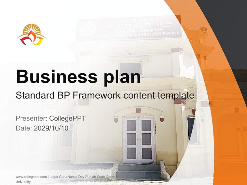 Jagat Guru Nanak Dev Punjab State Open University Competition/Entrepreneurship Contest PPT Template4:3 ratio PPT effect preview image9