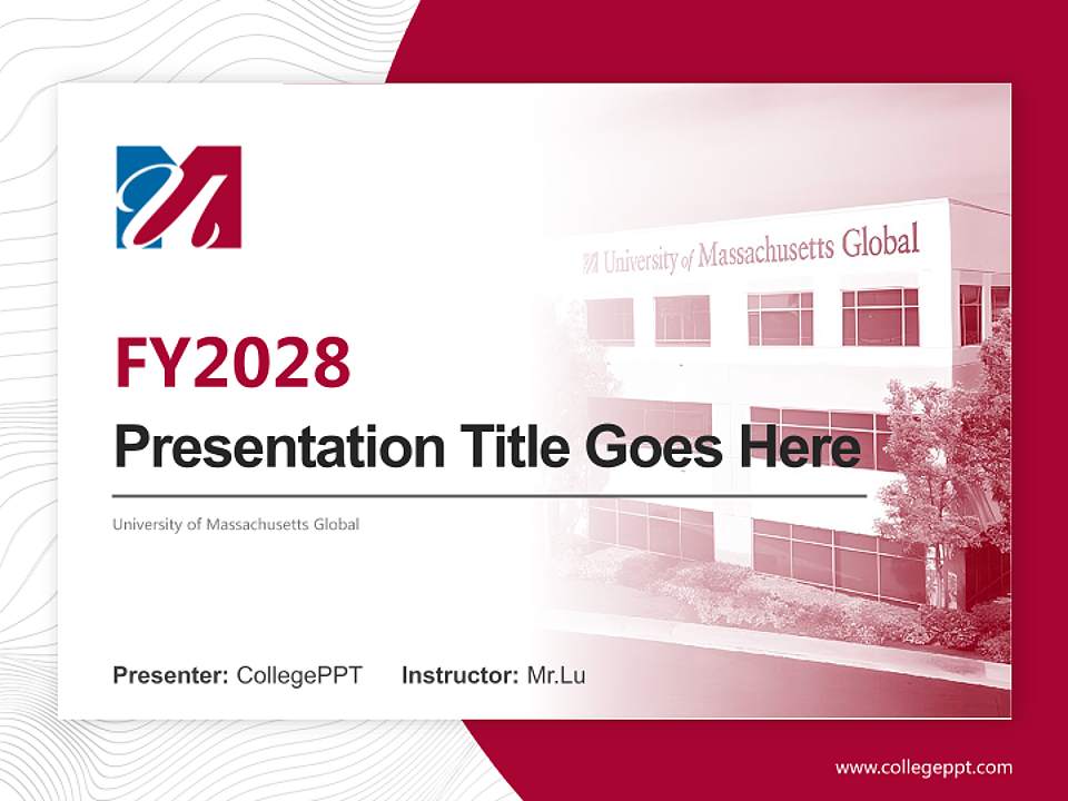 University of Massachusetts Global Academic Presentation/Research Findings Report PPT Template4:3 ratio PPT effect preview image5