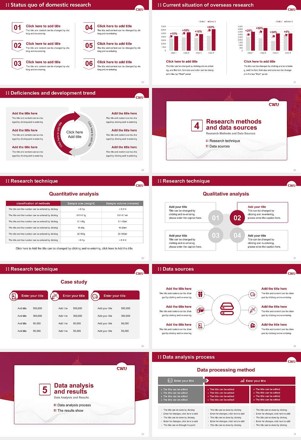Central Washington University Graduation Thesis Defense PPT Template16:9 ratio PPT effect preview image4