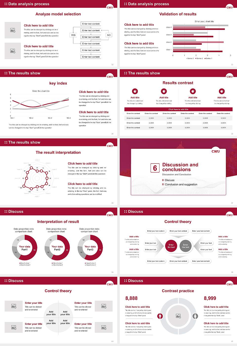 Central Washington University Graduation Thesis Defense PPT Template16:9 ratio PPT effect preview image5