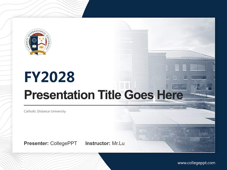 Catholic Distance University Academic Presentation/Research Findings Report PPT Template4:3 ratio PPT effect preview image5