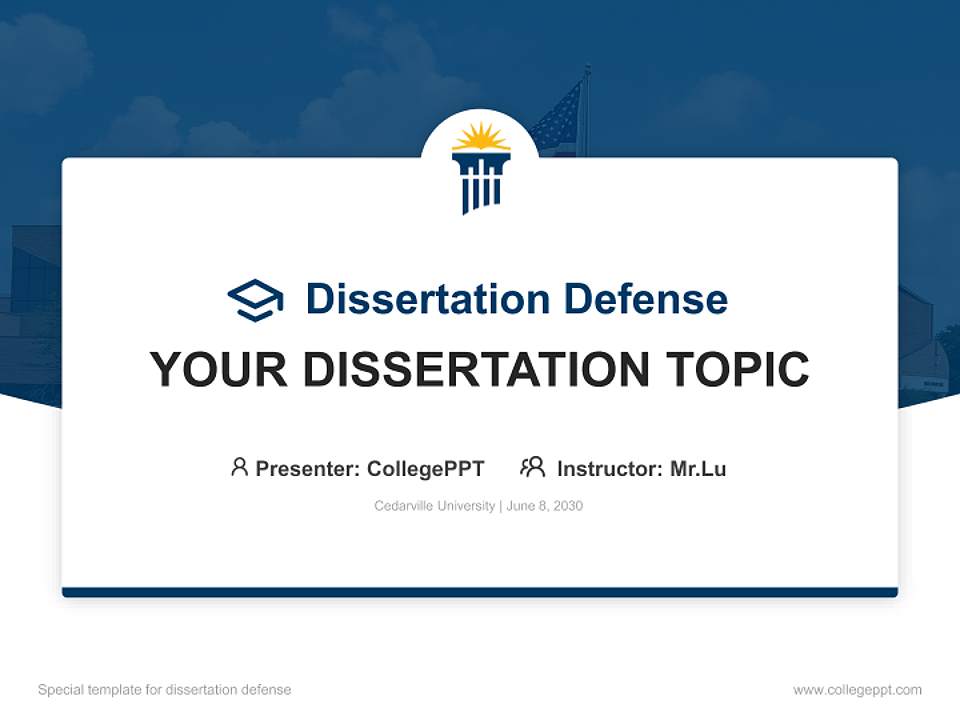 Cedarville University Graduation Thesis Defense PPT Template4:3 ratio PPT effect preview image7