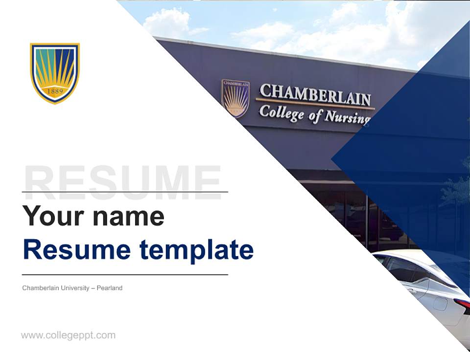 Chamberlain University – Pearland Resume PPT Template4:3 ratio PPT effect preview image5