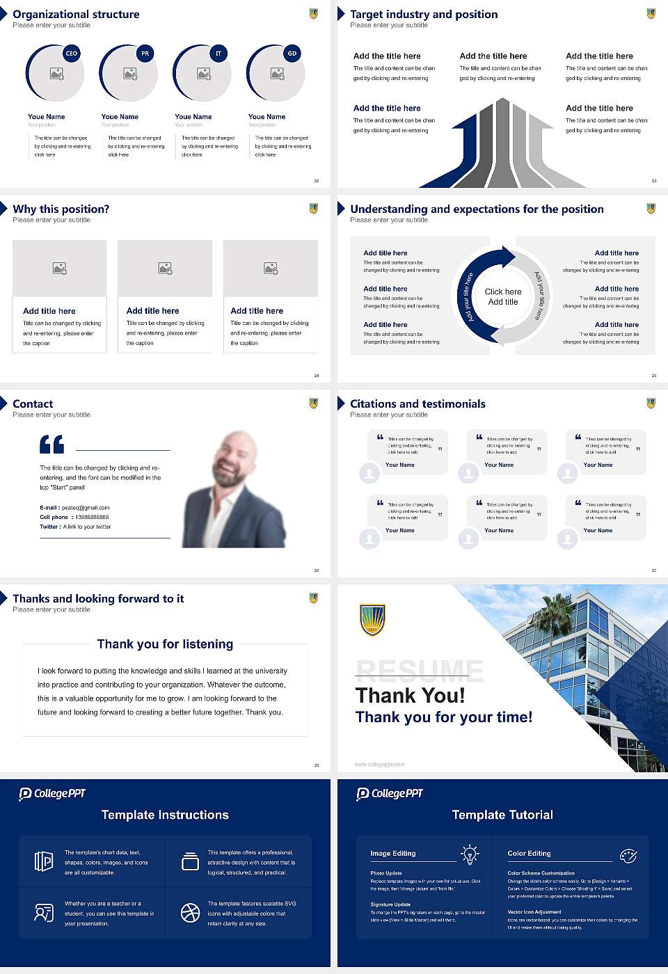 Chamberlain University – Jacksonville Resume PPT Template16:9 ratio PPT effect preview image4