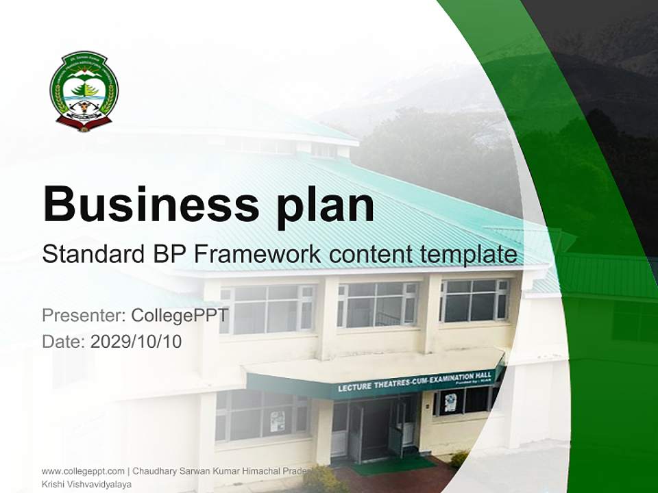 Chaudhary Sarwan Kumar Himachal Pradesh Krishi Vishvavidyalaya Competition/Entrepreneurship Contest PPT Template4:3 ratio PPT effect preview image9