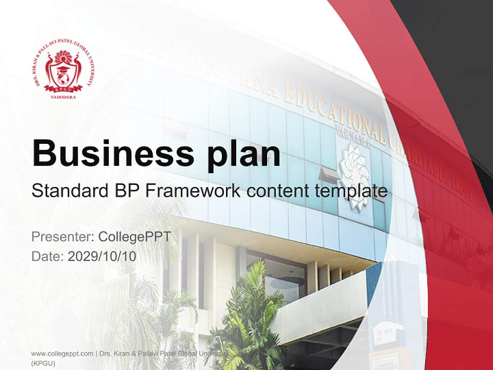 Drs. Kiran & Pallavi Patel Global University (KPGU) Competition/Entrepreneurship Contest PPT Template4:3 ratio PPT effect preview image9