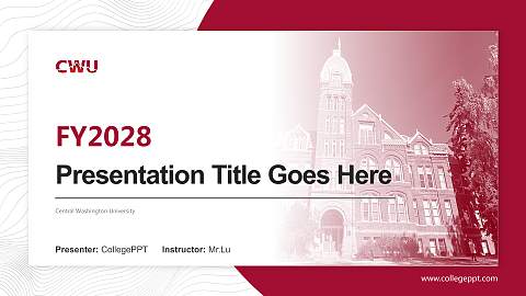Central Washington University Academic Presentation/Research Findings Report PPT Template
