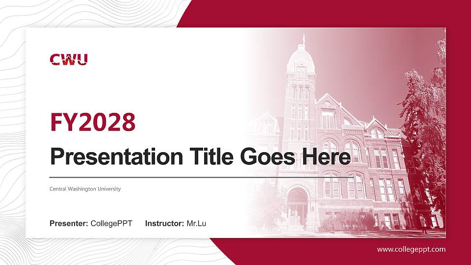 Central Washington University Academic Presentation/Research Findings Report PPT Template16:9 ratio PPT effect preview image