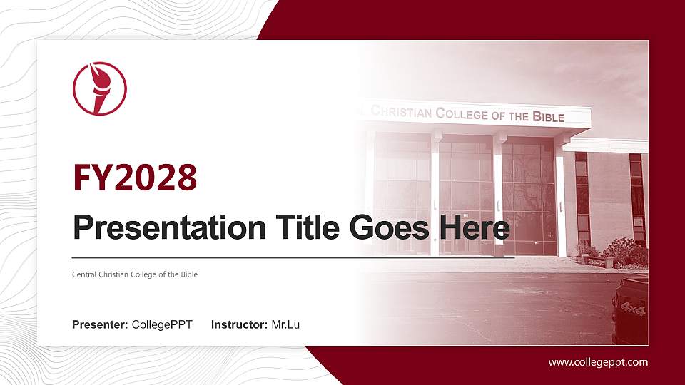 Central Christian College of the Bible Academic Presentation/Research Findings Report PPT Template16:9 ratio PPT effect preview image