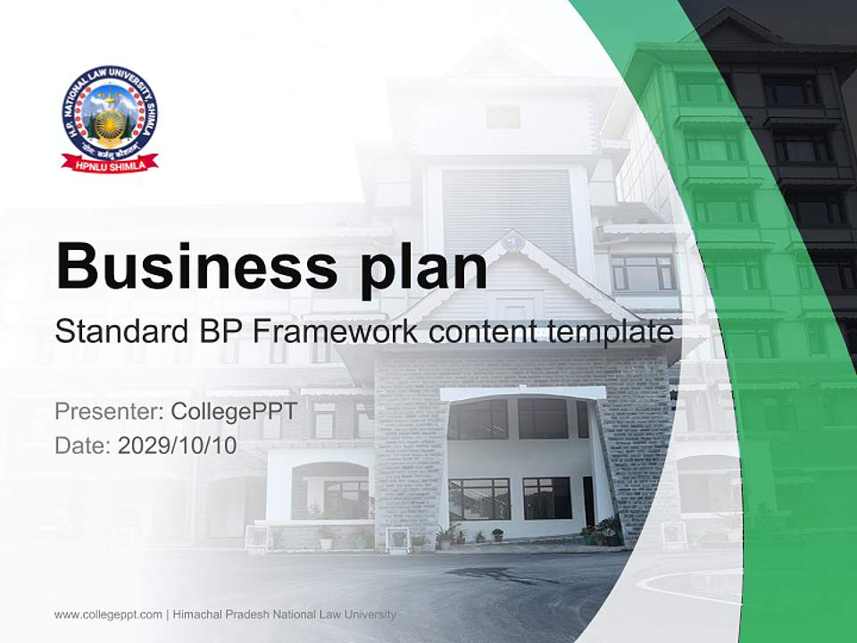 Himachal Pradesh National Law University Competition/Entrepreneurship Contest PPT Template4:3 ratio PPT effect preview image9