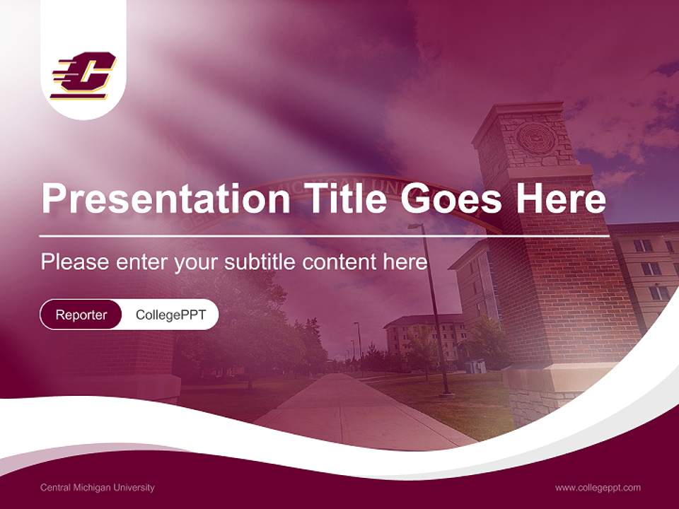 Central Michigan University Lecture Sharing and Networking Event PPT Template4:3 ratio PPT effect preview image4