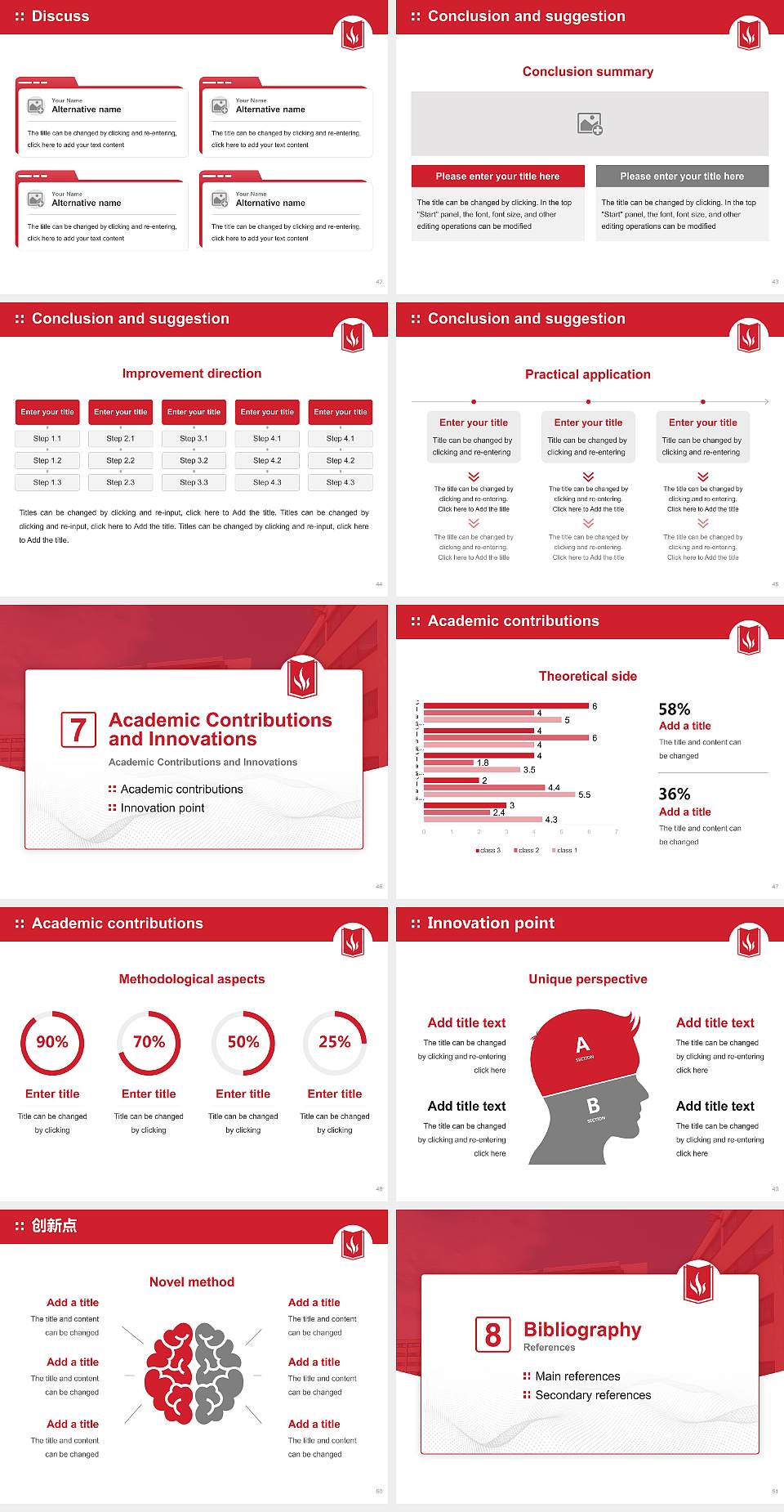 Carthage College Graduation Thesis Defense PPT Template4:3 ratio PPT effect preview image6