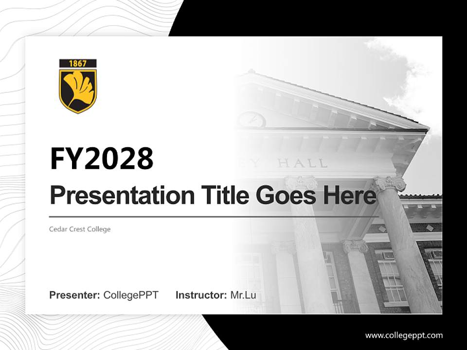 Cedar Crest College Academic Presentation/Research Findings Report PPT Template4:3 ratio PPT effect preview image5