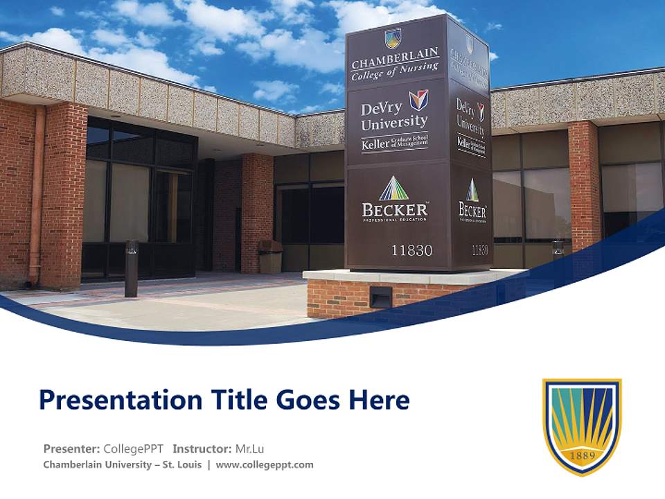 Chamberlain University – St. Louis Course/Courseware Creation PPT Template4:3 ratio PPT effect preview image5