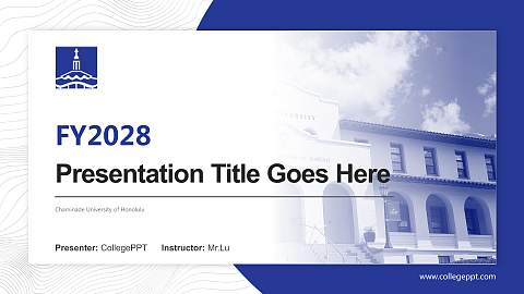 Chaminade University of Honolulu Academic Presentation/Research Findings Report PPT Template