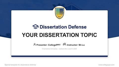 Chamberlain University – Jacksonville Graduation Thesis Defense PPT Template