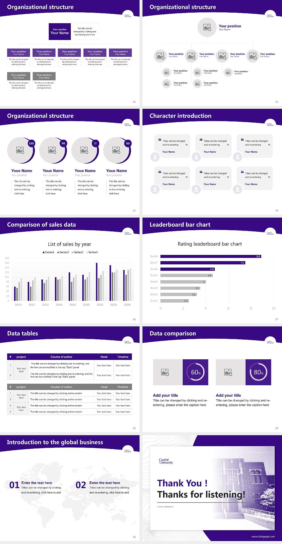 Capital University Academic Presentation/Research Findings Report PPT Template4:3 ratio PPT effect preview image4