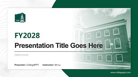 Castleton University Academic Presentation/Research Findings Report PPT Template