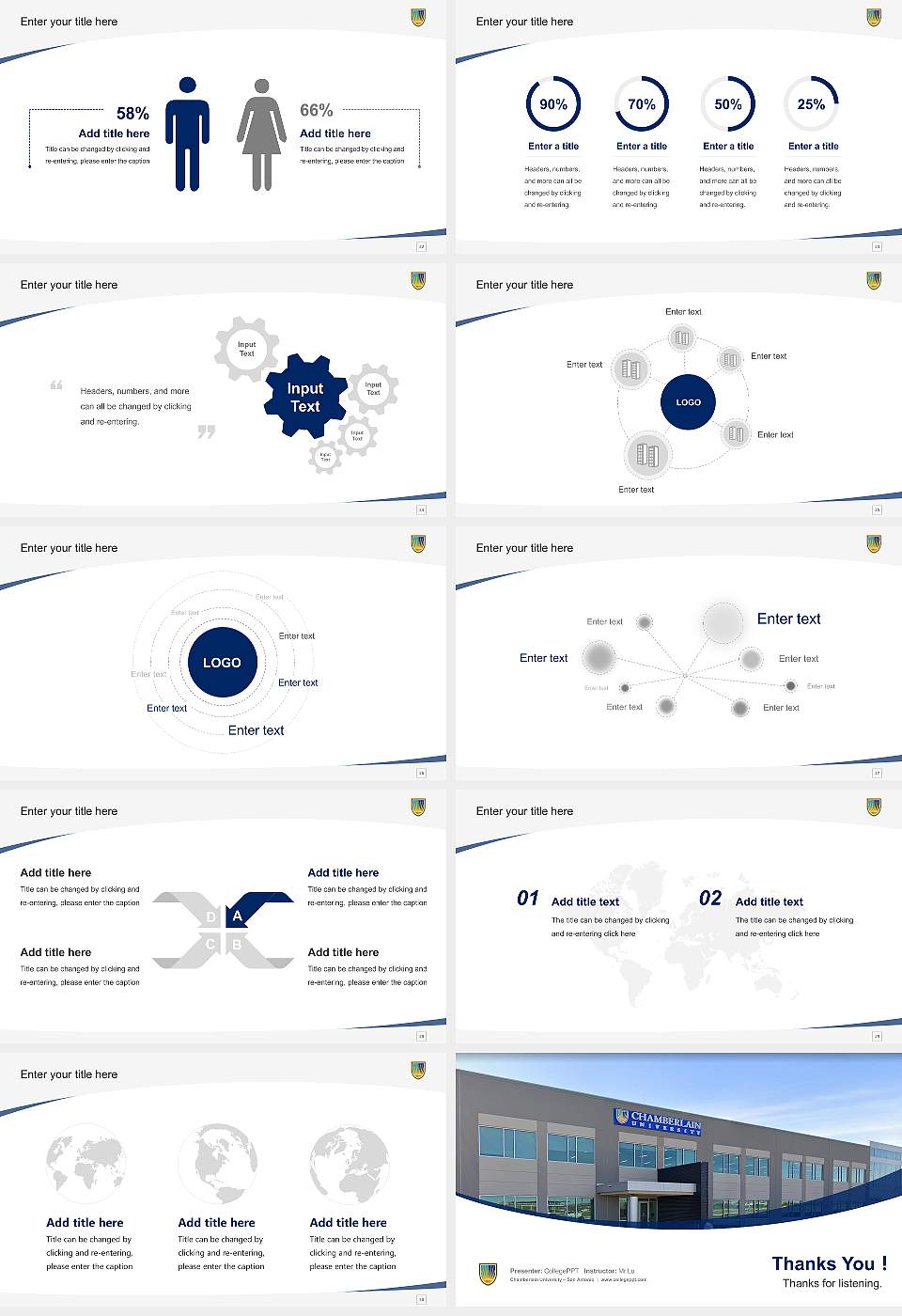 Chamberlain University – San Antonio Course/Courseware Creation PPT Template16:9 ratio PPT effect preview image4