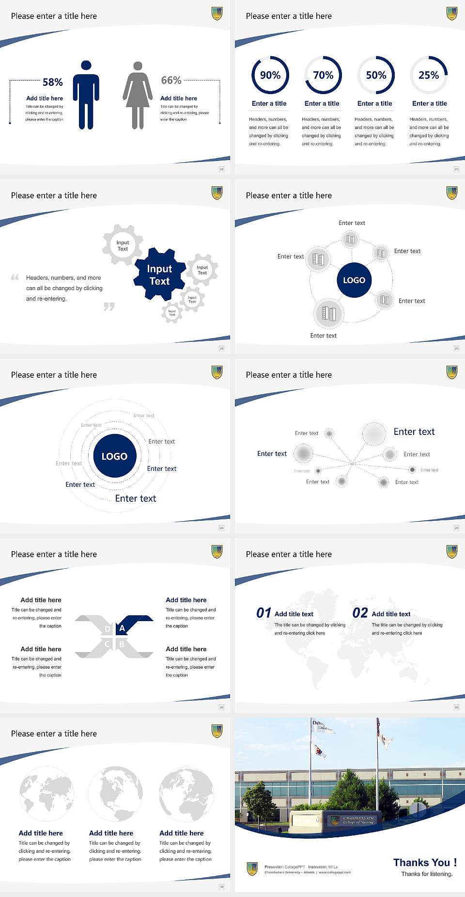 Chamberlain University – Atlanta Course/Courseware Creation PPT Template4:3 ratio PPT effect preview image4