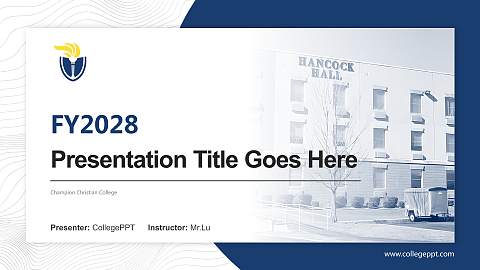 Champion Christian College Academic Presentation/Research Findings Report PPT Template