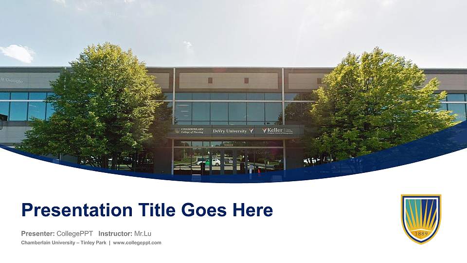 Chamberlain University – Tinley Park Course/Courseware Creation PPT Template16:9 ratio PPT effect preview image