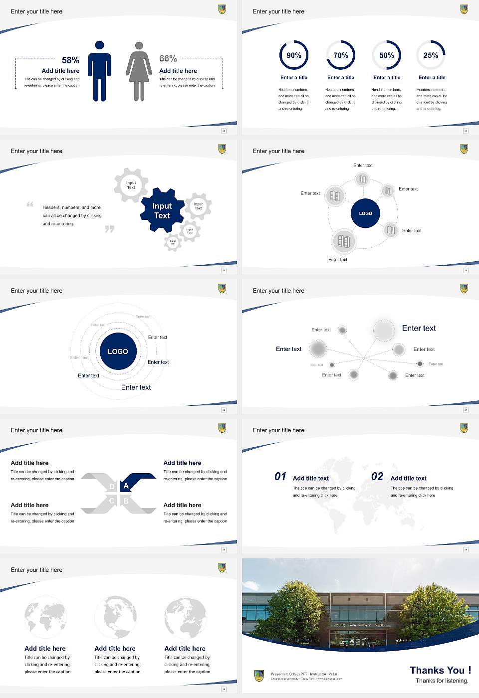 Chamberlain University – Tinley Park Course/Courseware Creation PPT Template16:9 ratio PPT effect preview image4