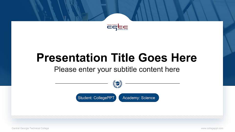Central Georgia Technical College National Scholarship Defense PPT Template16:9 ratio PPT effect preview image