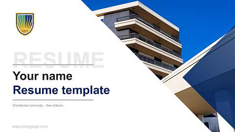 Chamberlain University – New Orleans Resume PPT Template