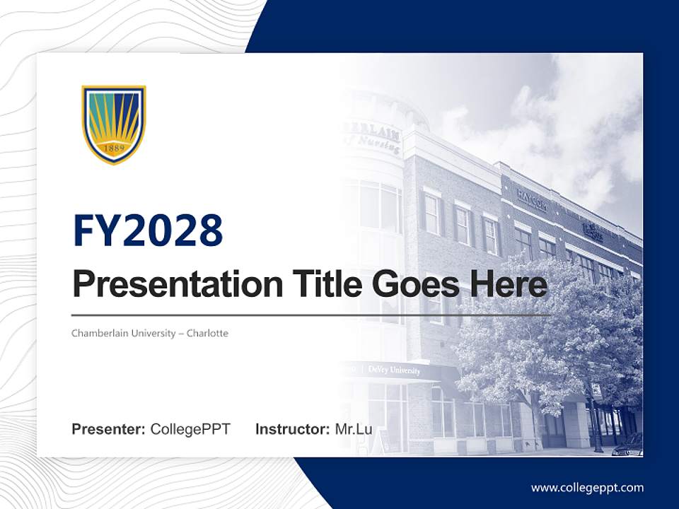 Chamberlain University – Charlotte Academic Presentation/Research Findings Report PPT Template4:3 ratio PPT effect preview image5