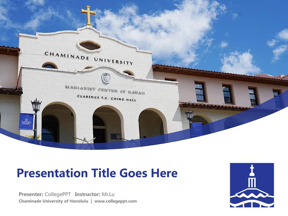 Chaminade University of Honolulu Course/Courseware Creation PPT Template4:3 ratio PPT effect preview image5