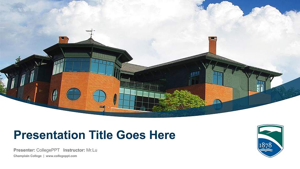 Champlain College Course/Courseware Creation PPT Template16:9 ratio PPT effect preview image