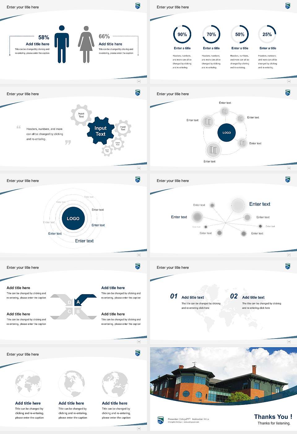 Champlain College Course/Courseware Creation PPT Template16:9 ratio PPT effect preview image4