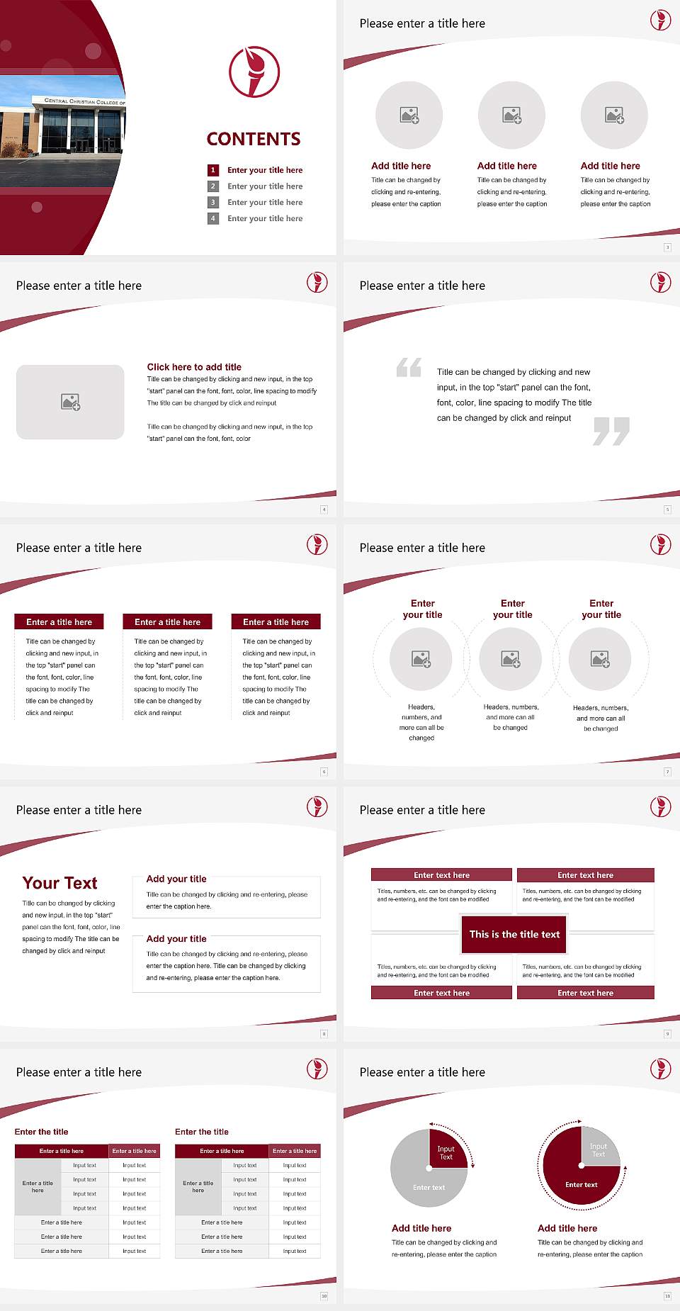 Central Christian College of the Bible Course/Courseware Creation PPT Template4:3 ratio PPT effect preview image2