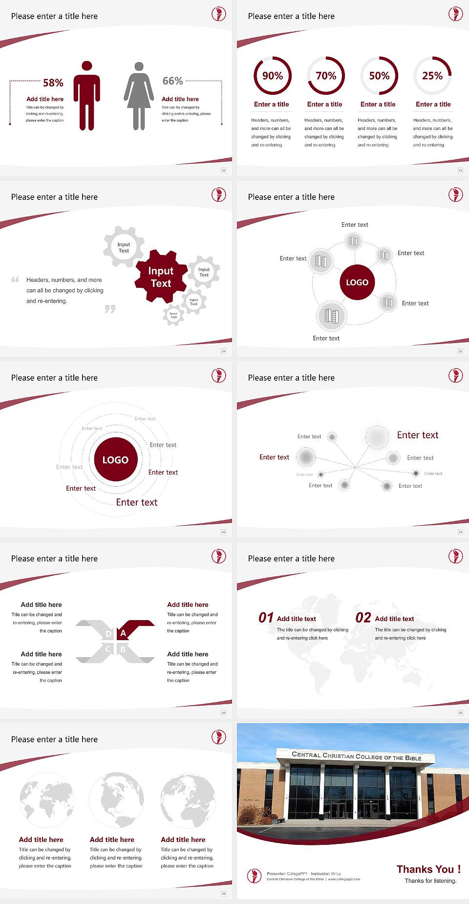 Central Christian College of the Bible Course/Courseware Creation PPT Template4:3 ratio PPT effect preview image4