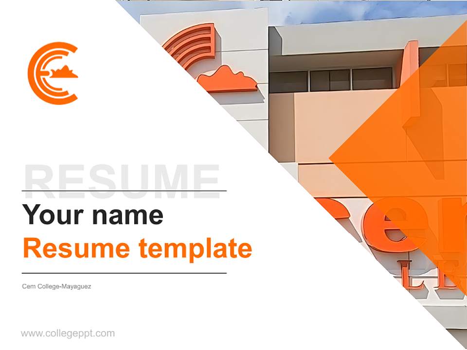 Cem College-Mayaguez Resume PPT Template4:3 ratio PPT effect preview image5